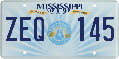 MS license plate ZEQ145