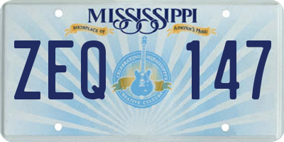 MS license plate ZEQ147