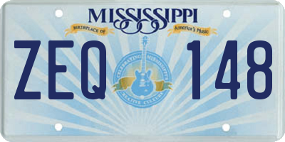 MS license plate ZEQ148