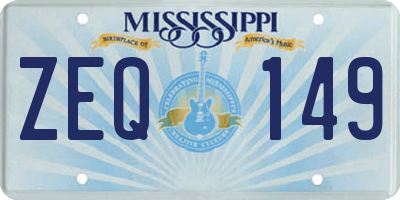 MS license plate ZEQ149