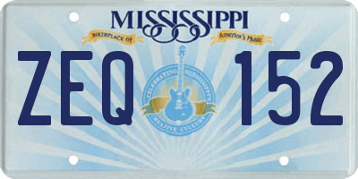 MS license plate ZEQ152