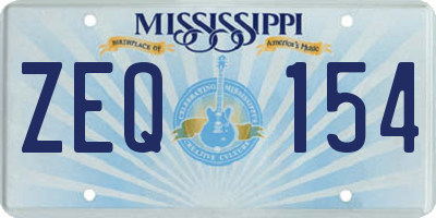 MS license plate ZEQ154