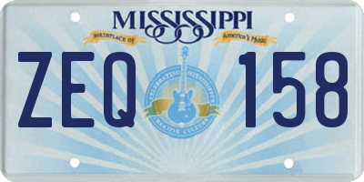 MS license plate ZEQ158