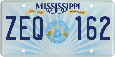 MS license plate ZEQ162