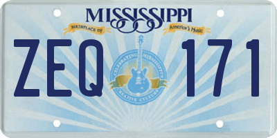 MS license plate ZEQ171