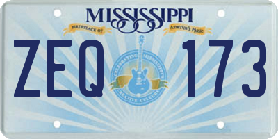 MS license plate ZEQ173