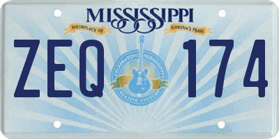 MS license plate ZEQ174