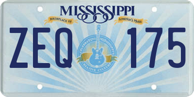 MS license plate ZEQ175
