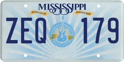 MS license plate ZEQ179