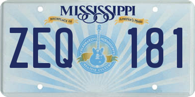 MS license plate ZEQ181