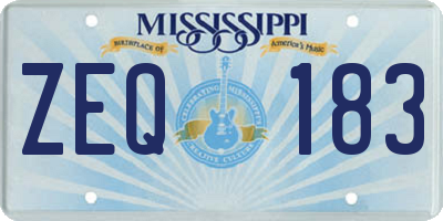 MS license plate ZEQ183