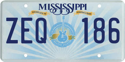 MS license plate ZEQ186