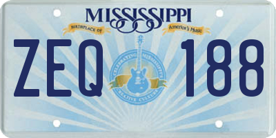 MS license plate ZEQ188