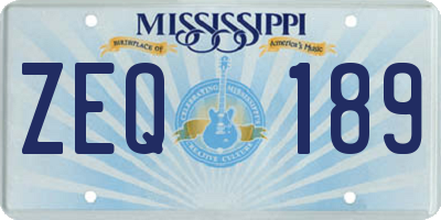 MS license plate ZEQ189