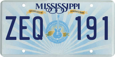 MS license plate ZEQ191