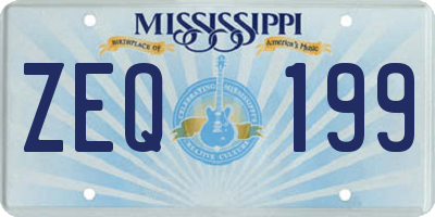 MS license plate ZEQ199