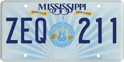 MS license plate ZEQ211