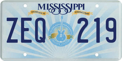 MS license plate ZEQ219