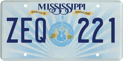 MS license plate ZEQ221