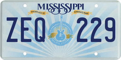 MS license plate ZEQ229
