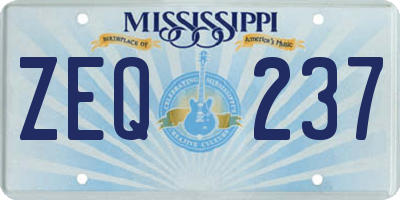 MS license plate ZEQ237