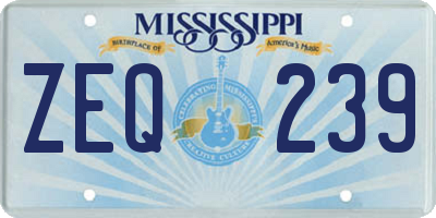 MS license plate ZEQ239