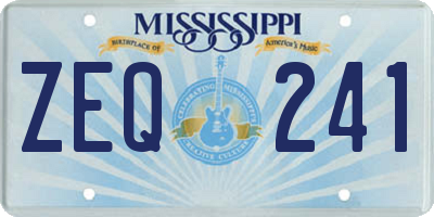 MS license plate ZEQ241