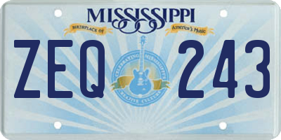 MS license plate ZEQ243