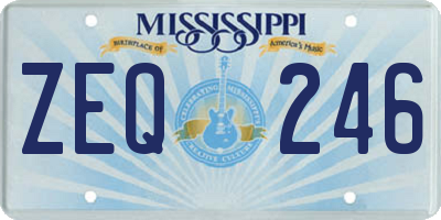 MS license plate ZEQ246