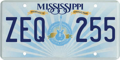 MS license plate ZEQ255