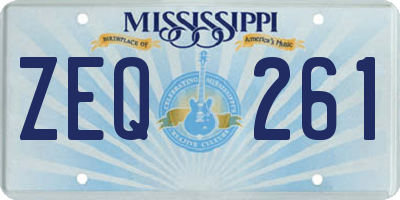 MS license plate ZEQ261