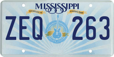 MS license plate ZEQ263