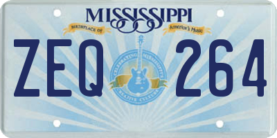 MS license plate ZEQ264