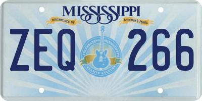 MS license plate ZEQ266