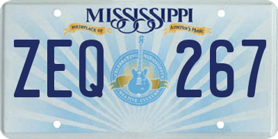 MS license plate ZEQ267