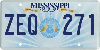 MS license plate ZEQ271