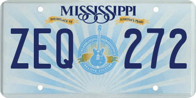 MS license plate ZEQ272
