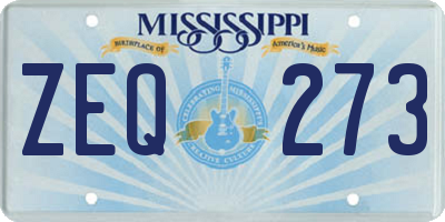 MS license plate ZEQ273