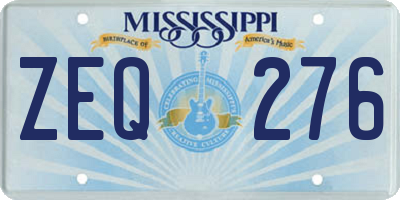 MS license plate ZEQ276