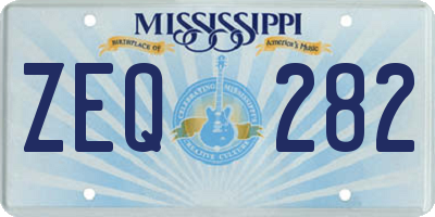 MS license plate ZEQ282