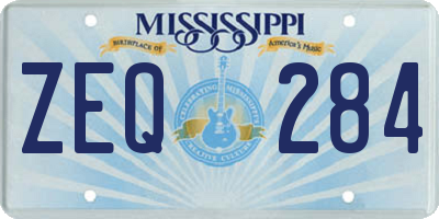 MS license plate ZEQ284
