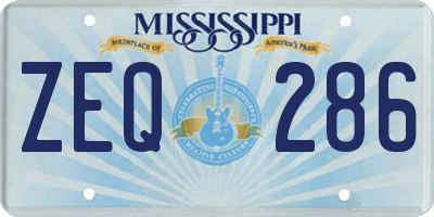 MS license plate ZEQ286