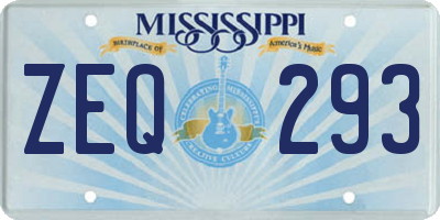 MS license plate ZEQ293