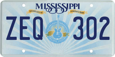 MS license plate ZEQ302