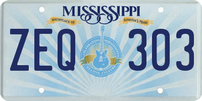 MS license plate ZEQ303