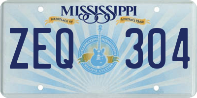 MS license plate ZEQ304