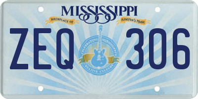 MS license plate ZEQ306