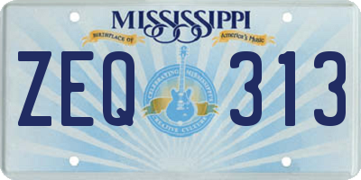 MS license plate ZEQ313