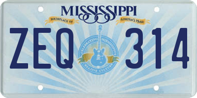 MS license plate ZEQ314