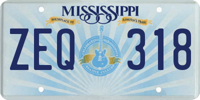 MS license plate ZEQ318